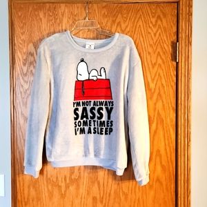 Fleece, gray  faux fur sweatshirt,  medium from Love Tribe. Never worn.